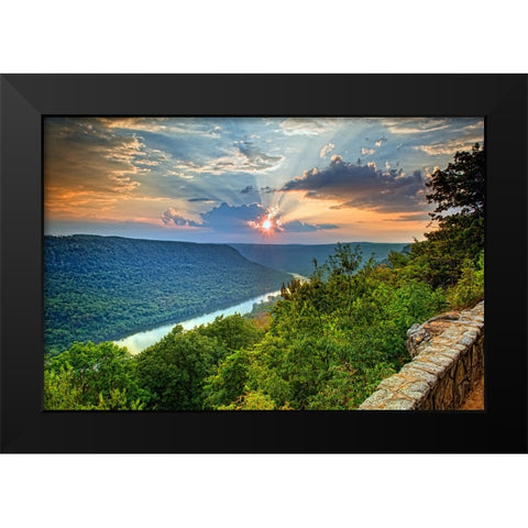 Scenic City 38 Black Modern Wood Framed Art Print by Lee, Rachel