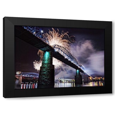 Scenic City 54 Black Modern Wood Framed Art Print with Double Matting by Lee, Rachel
