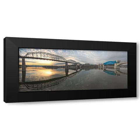 Scenic City 67 Black Modern Wood Framed Art Print with Double Matting by Lee, Rachel