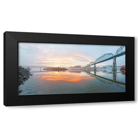 Scenic City 74 Black Modern Wood Framed Art Print with Double Matting by Lee, Rachel