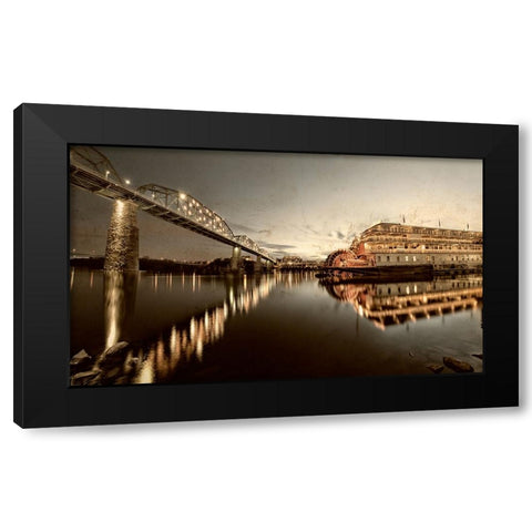 Scenic City 77 Black Modern Wood Framed Art Print with Double Matting by Lee, Rachel