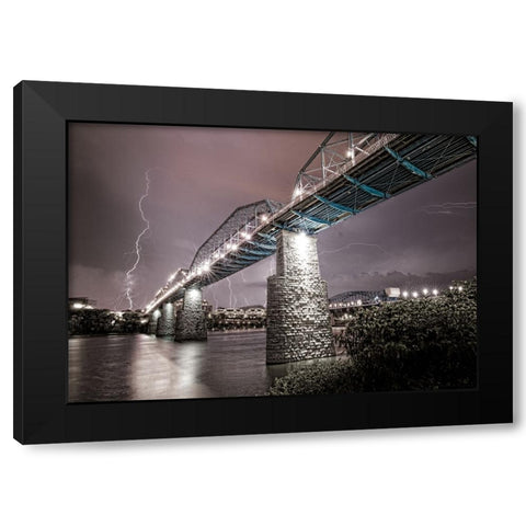 Scenic City 84 Black Modern Wood Framed Art Print with Double Matting by Lee, Rachel