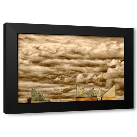 Scenic City 9 Black Modern Wood Framed Art Print with Double Matting by Lee, Rachel