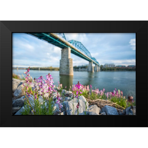 Scenic City 92 Black Modern Wood Framed Art Print by Lee, Rachel