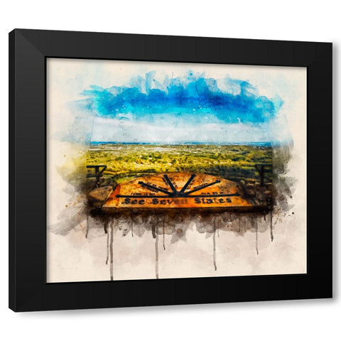 See Seven States Watercolor Black Modern Wood Framed Art Print with Double Matting by Lee, Rachel