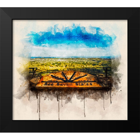 See Seven States Watercolor Black Modern Wood Framed Art Print by Lee, Rachel