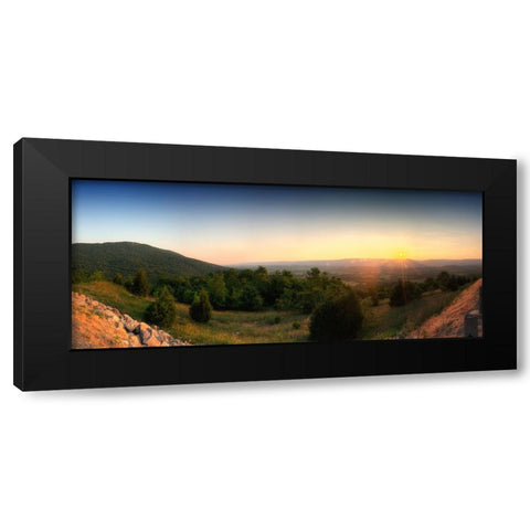 Sequatchie Valley Sunset Pano Black Modern Wood Framed Art Print with Double Matting by Lee, Rachel