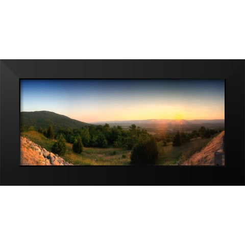 Sequatchie Valley Sunset Pano Black Modern Wood Framed Art Print by Lee, Rachel