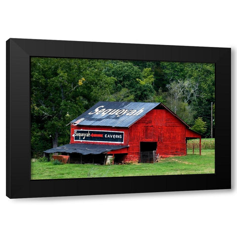 Sequoyah Caverns Barn Black Modern Wood Framed Art Print by Lee, Rachel