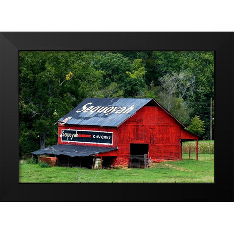 Sequoyah Caverns Barn Black Modern Wood Framed Art Print by Lee, Rachel
