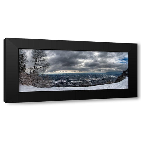 Signal to Lookout Snow Black Modern Wood Framed Art Print with Double Matting by Lee, Rachel