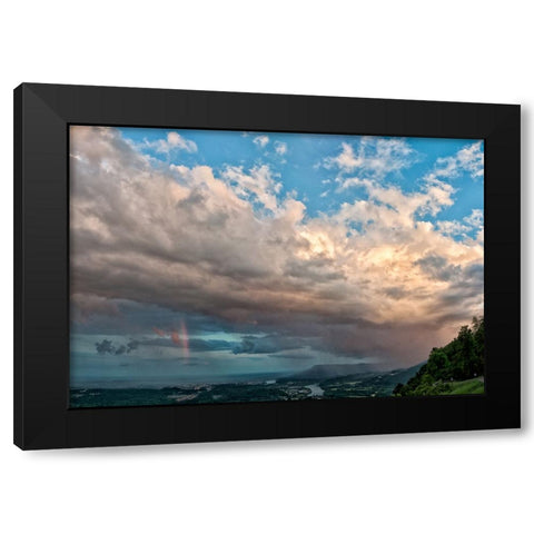 Silver Lining Black Modern Wood Framed Art Print by Lee, Rachel