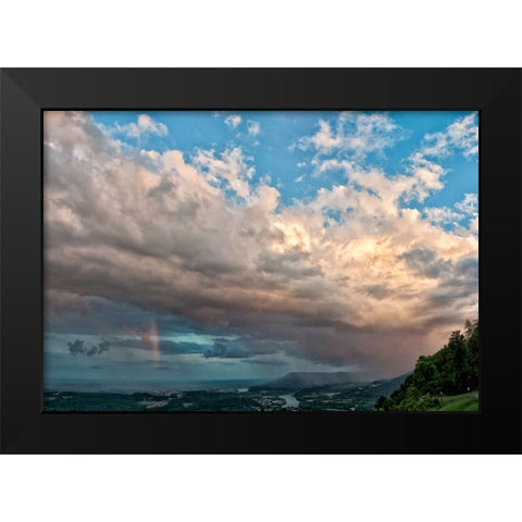 Silver Lining Black Modern Wood Framed Art Print by Lee, Rachel