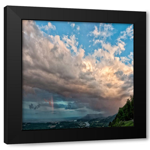 Silver Lining Square Black Modern Wood Framed Art Print by Lee, Rachel