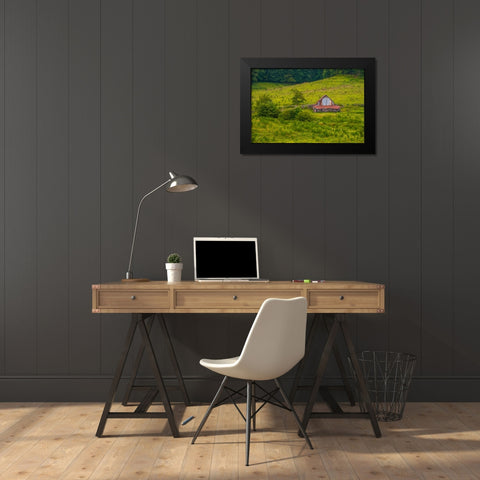 Smokies Barn Black Modern Wood Framed Art Print by Lee, Rachel