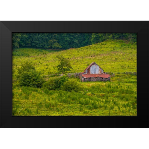 Smokies Barn Black Modern Wood Framed Art Print by Lee, Rachel