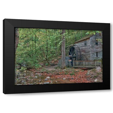 Smokies Grist Mill Summer Black Modern Wood Framed Art Print with Double Matting by Lee, Rachel