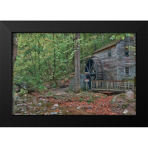 Smokies Grist Mill Summer Black Modern Wood Framed Art Print by Lee, Rachel