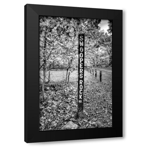 Snoopers Rock Road Sign BW Black Modern Wood Framed Art Print by Lee, Rachel