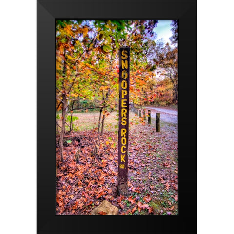 Snoopers Rock Road Sign HDR Black Modern Wood Framed Art Print by Lee, Rachel