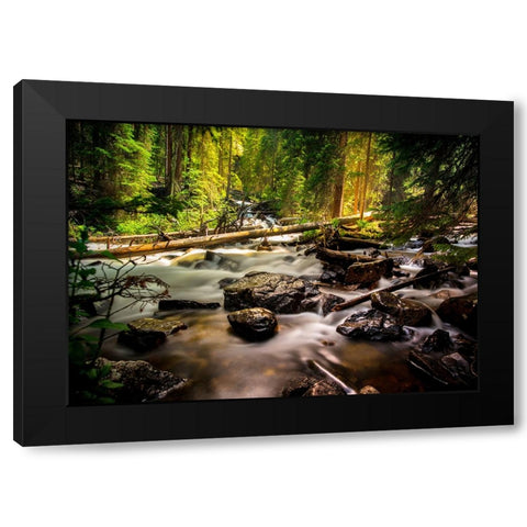 Stream 13 Black Modern Wood Framed Art Print with Double Matting by Lee, Rachel