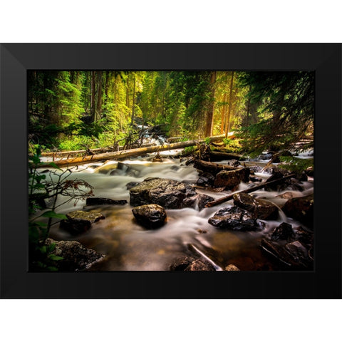 Stream 13 Black Modern Wood Framed Art Print by Lee, Rachel