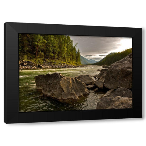 Stream 15 Black Modern Wood Framed Art Print by Lee, Rachel