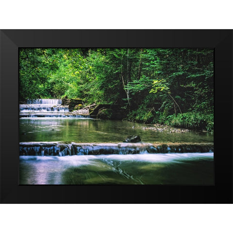 Stream 18 Black Modern Wood Framed Art Print by Lee, Rachel