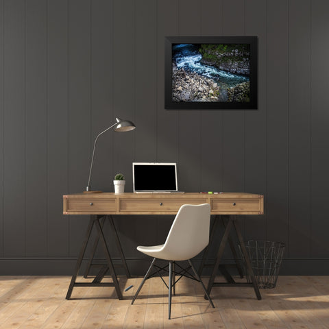 Stream 19 Black Modern Wood Framed Art Print by Lee, Rachel