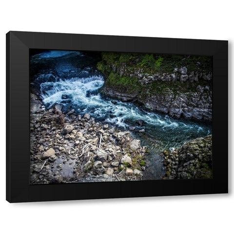 Stream 19 Black Modern Wood Framed Art Print with Double Matting by Lee, Rachel