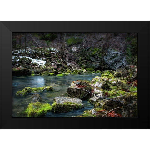 Stream 2 Black Modern Wood Framed Art Print by Lee, Rachel