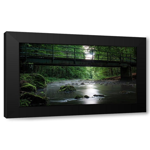 Stream 6 Black Modern Wood Framed Art Print with Double Matting by Lee, Rachel