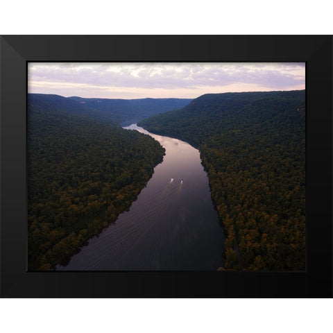 Sunrise Boat Race Black Modern Wood Framed Art Print by Lee, Rachel