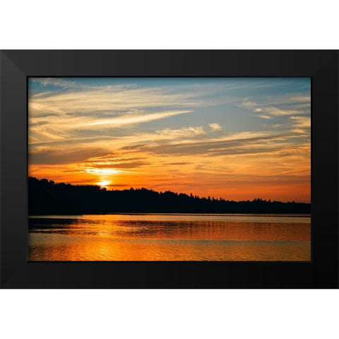 Sunset Lake 1 Black Modern Wood Framed Art Print by Lee, Rachel