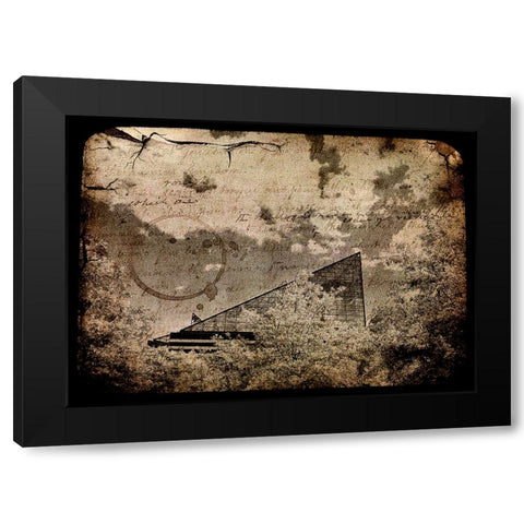 The Roof BW Textured Black Modern Wood Framed Art Print with Double Matting by Lee, Rachel