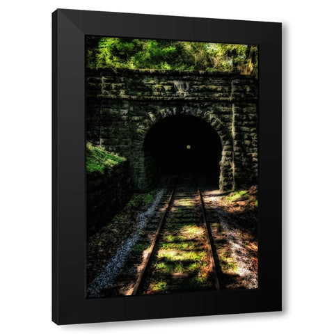 Train Enter Tunnel 4 Black Modern Wood Framed Art Print with Double Matting by Lee, Rachel