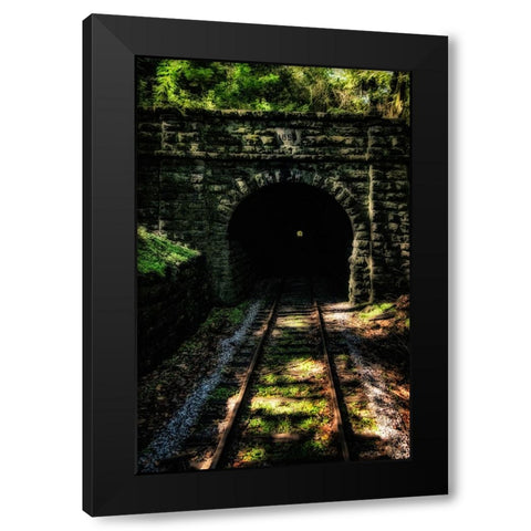 Train Enter Tunnel 4 Black Modern Wood Framed Art Print by Lee, Rachel