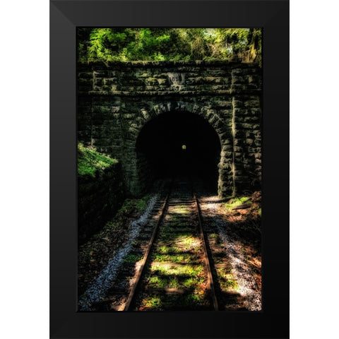 Train Enter Tunnel 4 Black Modern Wood Framed Art Print by Lee, Rachel