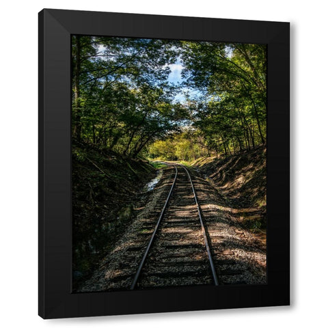 Train Track 2 Black Modern Wood Framed Art Print by Lee, Rachel