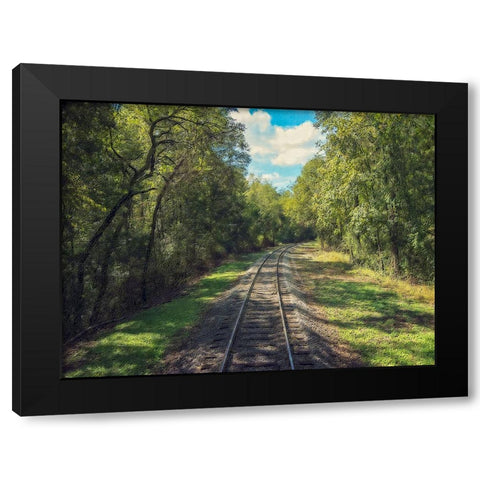 Train Track 4 Black Modern Wood Framed Art Print with Double Matting by Lee, Rachel