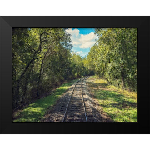 Train Track 4 Black Modern Wood Framed Art Print by Lee, Rachel