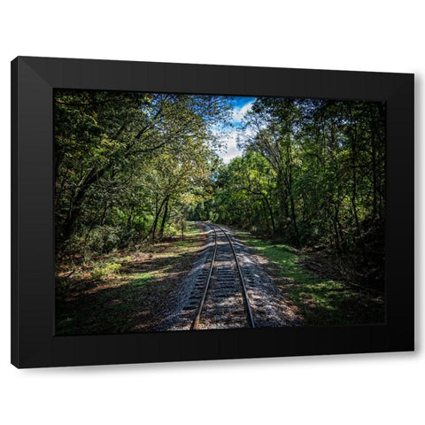 Train Track 7 Black Modern Wood Framed Art Print with Double Matting by Lee, Rachel