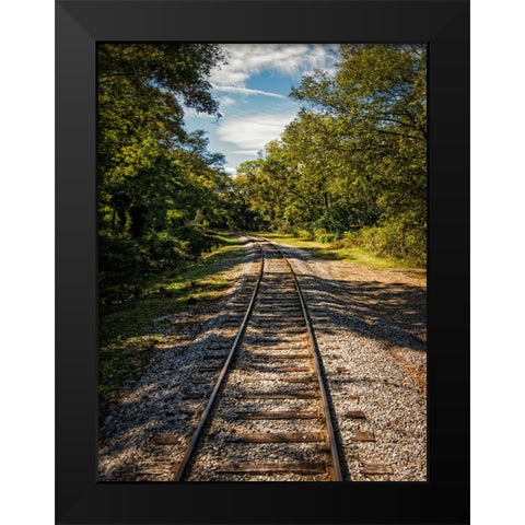 Train Track 8 Black Modern Wood Framed Art Print by Lee, Rachel