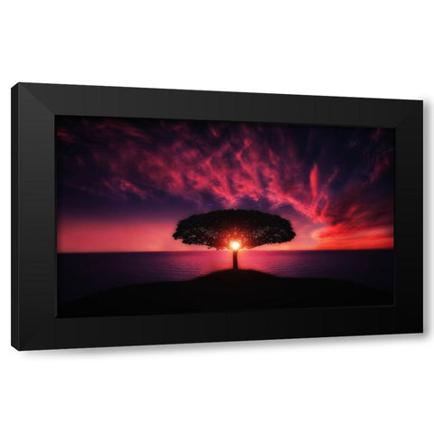 Trees 28 Black Modern Wood Framed Art Print with Double Matting by Lee, Rachel