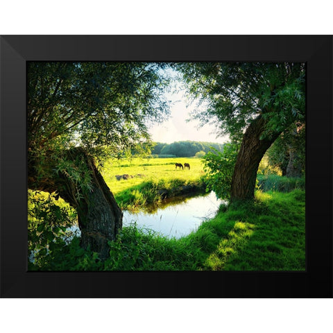 Trees 58 Black Modern Wood Framed Art Print by Lee, Rachel