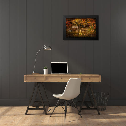 Trees And Water 2 Black Modern Wood Framed Art Print by Lee, Rachel