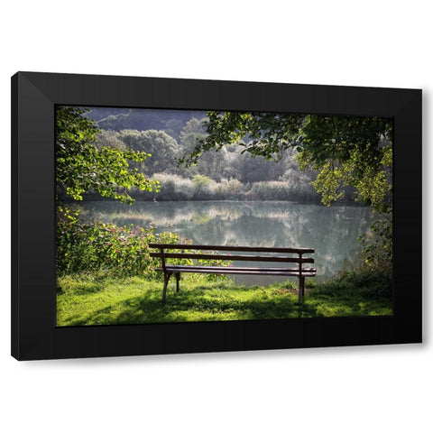Trees And Water 3 Black Modern Wood Framed Art Print with Double Matting by Lee, Rachel