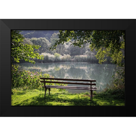 Trees And Water 3 Black Modern Wood Framed Art Print by Lee, Rachel