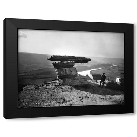 Umbrella Rock Lookout 1902 Black Modern Wood Framed Art Print with Double Matting by Lee, Rachel