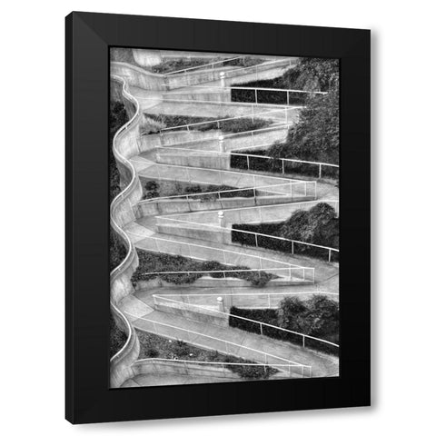 Walk My Way BW Black Modern Wood Framed Art Print by Lee, Rachel